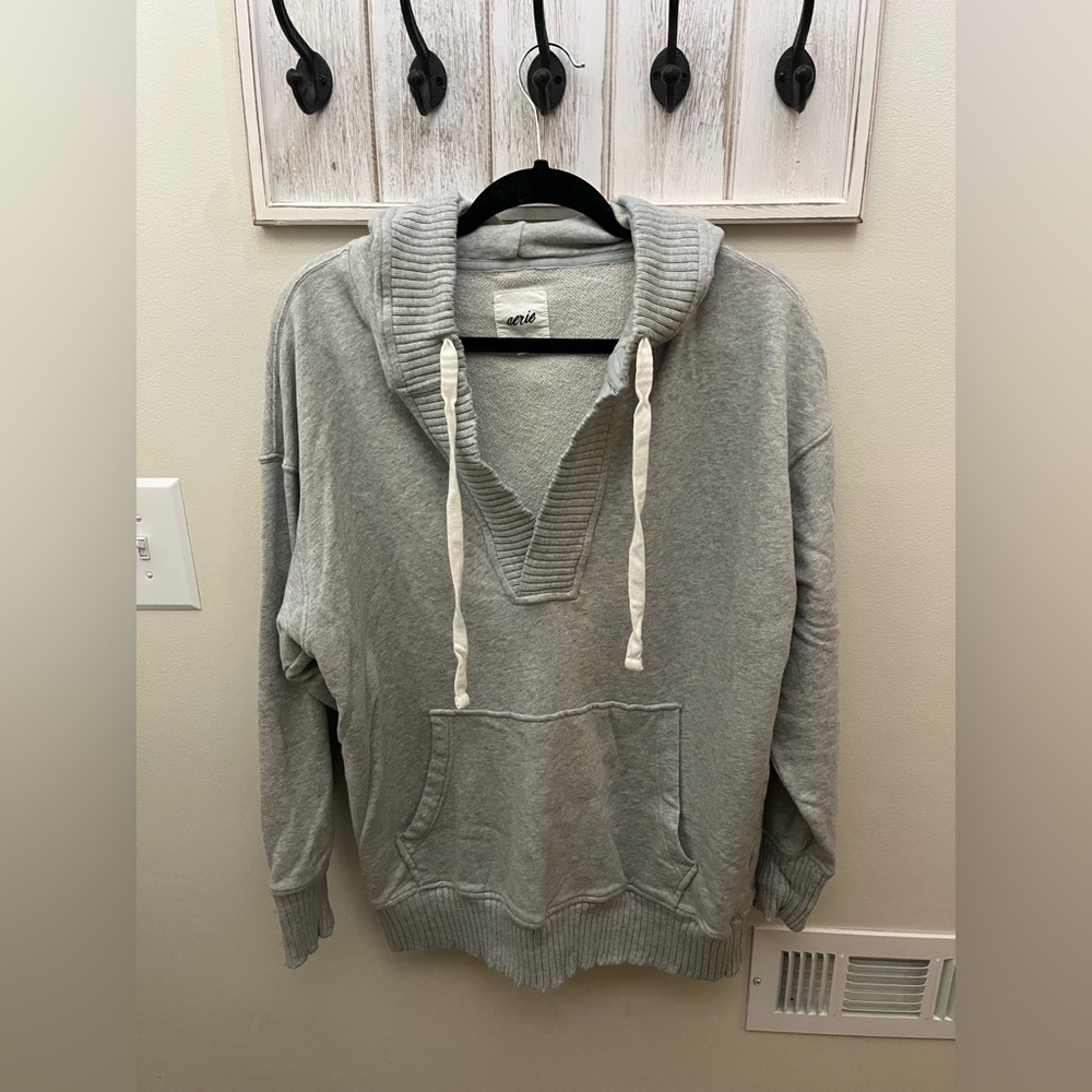 aerie oversized Gray Hoodie Sweatshirt- size S/P